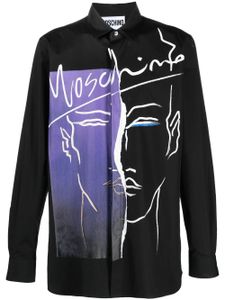 Moschino chemise à logo imprimé - Noir