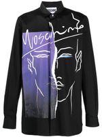 Moschino chemise à logo imprimé - Noir