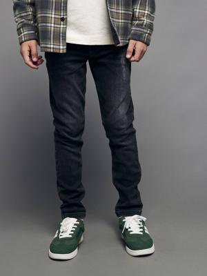 Slim fit jeans met destroyed effect JONEN zwart denim