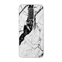 Witte marmer 2: Samsung Galaxy A6 Plus (2018) Transparant Hoesje