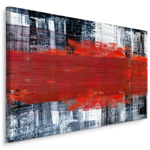 Schilderij - Abstract in het Rood, Premium Print