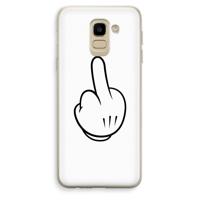Middle finger white: Samsung Galaxy J6 (2018) Transparant Hoesje