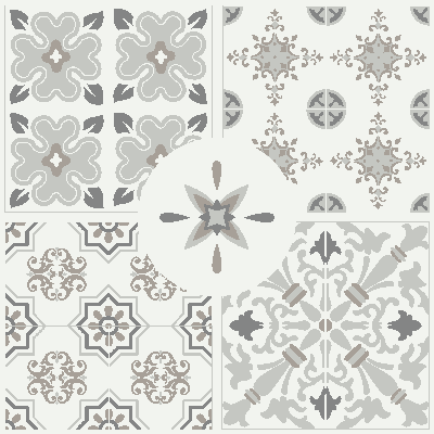 Grijze mozaïektegels keuken behang