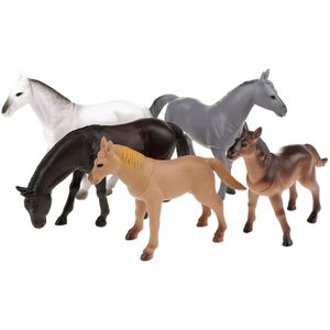 5x Plastic speelgoed paarden figuren 14 cm