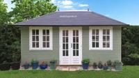 Lugarde PR19 Tuinhuis 480x300 cm 44 mm vurenhout blank- Puntdak- Hout- Lugarde
