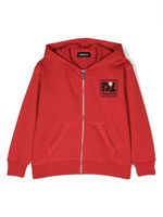 DSQUARED2 KIDS hoodie zippé à logo imprimé - Rouge - thumbnail