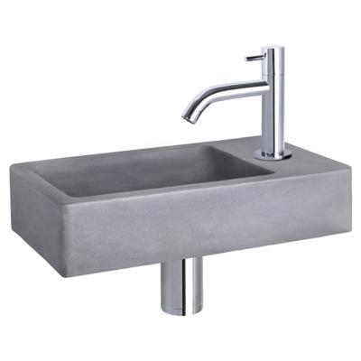 Differnz Force fonteinset beton donkergrijs - kraan gebogen - 40 x 22 x 8 cm - chroom