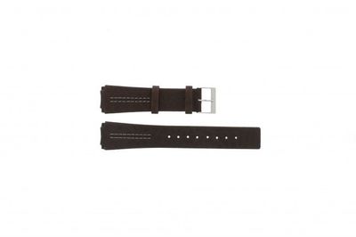 Skagen horlogeband 433LSL Push Pin / No screws Leder Bruin 20mm + wit stiksel