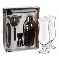 Excellent Houseware cocktails maken set 5-delig met 4x Pina Colada glazen