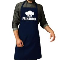 Chef frikandel keuken en BBQ schort - navy - voor heren - kookschorten - polyester/katoen