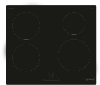 Bosch Serie 4 PUE611BB5E kookplaat Zwart Ingebouwd 60 cm Inductiekookplaat zones 4 zone(s)
