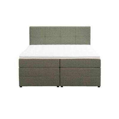 Boxspring met opbergruimte Liv geblokt - groen - 160x200 cm - Leen Bakker