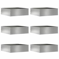 Tuinrand 6 pcs Zilver 40 x 40 x 13 cm Gegalvaniseerd staal
