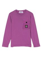 Stone Island Junior sweat en coton à patch logo - Violet