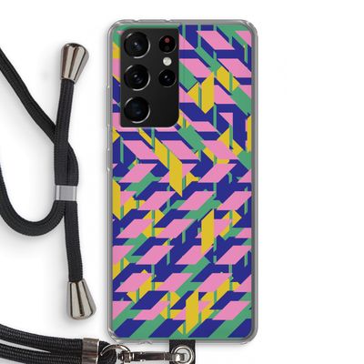 Skew Blush 1: Samsung Galaxy S21 Ultra Transparant Hoesje met koord