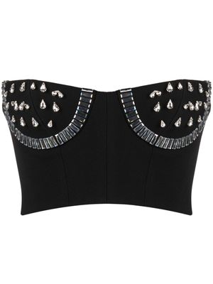 AREA haut-bustier à ornements en cristal - Noir