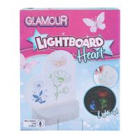 Glamour Lichtbord Hart met USB-aansluiting en 7 Stiften, 16cm