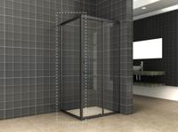 Wiesbaden Skyline zijwand 900x2000 mat-zwart 8mm NANO voor Skyline schuifbare nisdeur