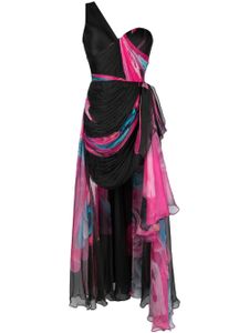 Iris Serban robe longue Luna à une épaule - Noir