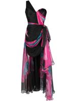 Iris Serban robe longue Luna à une épaule - Noir