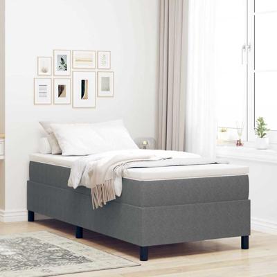 Boxspring bed Lichtgrijs 90 x 190 cm Katoenen stof