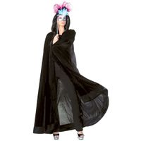 Funny Fashion Halloween verkleed cape met kap - zwart - Carnaval kostuum/kleding One size  - - thumbnail
