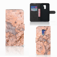 Xiaomi Pocophone F1 Bookcase Marmer Oranje - thumbnail