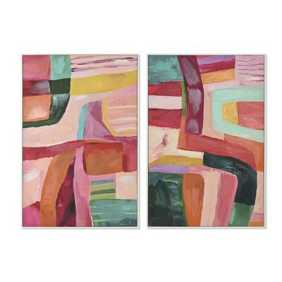 Canvas Home ESPRIT polyestyreen Canvas Modern Stads 82 x 3,5 x 122 cm (2 Stuks)