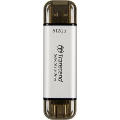 Transcend ESD310S 512 GB Externe SSD harde schijf USB-A 3.2 Gen 2, USB-C Zilver TS512GESD310S