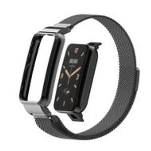 Milanese loop bandje met case - Zwart - Xiaomi Smart Band 7 Pro