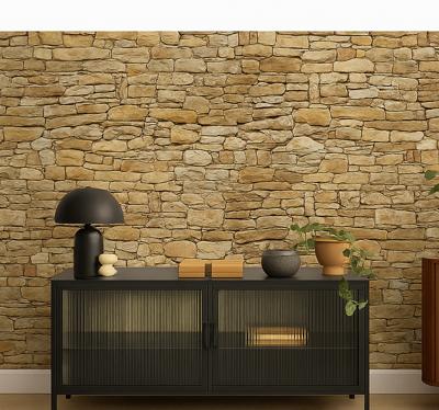 Beige stenen muur foto woonkamer behang