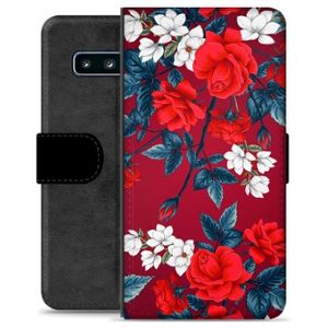 Samsung Galaxy S10 Premium Wallet Hoesje - Vintage Bloemen