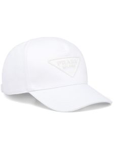 Prada casquette en jean à patch logo - Blanc