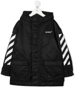 Off-White Kids parka à logo imprimé - Noir