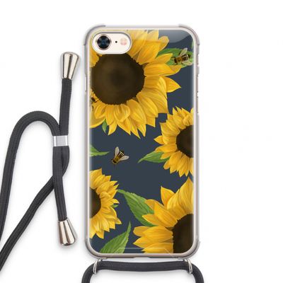 Sunflower and bees: iPhone 8 Transparant Hoesje met koord