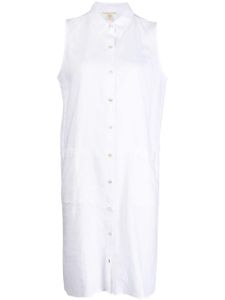 Eileen Fisher robe-chemise en lin à design sans manches - Blanc