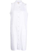 Eileen Fisher robe-chemise en lin à design sans manches - Blanc