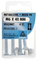 M.schroef moer pk m6x40mm 4st - Deltafix