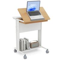 Bureau met Wielen & Kantelbare Tafelblad Mobiele Computerbureau PC-Tafel Laptoptafel Natuur