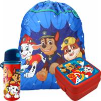 Paw Patrol lunchbox set voor kinderen - 3-delig - rood/blauw - incl. gymtas/schooltas