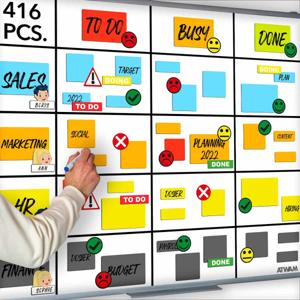 Scrum magneten set voor whiteboard 416-delig