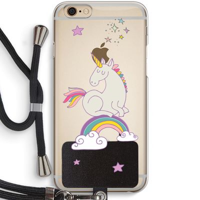 Regenboog eenhoorn: iPhone 6 / 6S Transparant Hoesje met koord