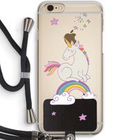 Regenboog eenhoorn: iPhone 6 / 6S Transparant Hoesje met koord
