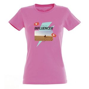 T-shirt voor vrouwen bedrukken - Roze - L