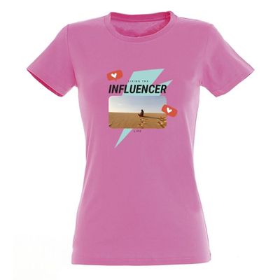 T-shirt voor vrouwen bedrukken - Roze - XXL