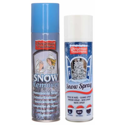 Sneeuwspray set 1x spuitsneeuw bus 600 ml en 1x reinigingsspray 125 ml