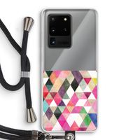 Gekleurde driehoekjes: Samsung Galaxy S20 Ultra Transparant Hoesje met koord