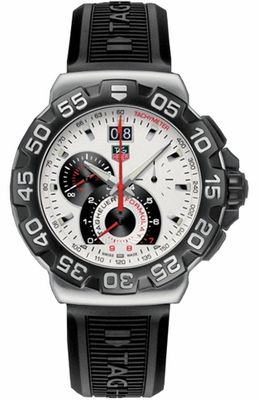 Horlogeband Tag Heuer FT6026 Rubber Zwart 22mm