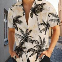 Men's Tropical 3D Print Short Sleeve Shirt - Boho Button Front XL