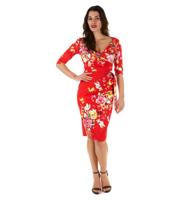 The Pretty Dress Company Hourglass 3/4 Sleeve Seville Dress Red-S | 32% korting